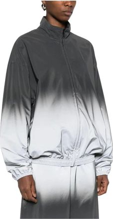 Alexander Wang Jassen, Dames, Grijs, S, Polyester, Reflective Track Jacket