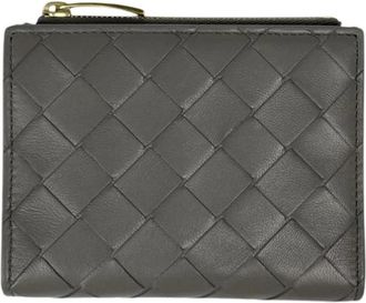 Bottega Veneta Pre-owned Intrecciato Portemonnee (bi-fold) - Dames - Vintage Accessoires - Grijs - ONE Size - Leer - Vintage