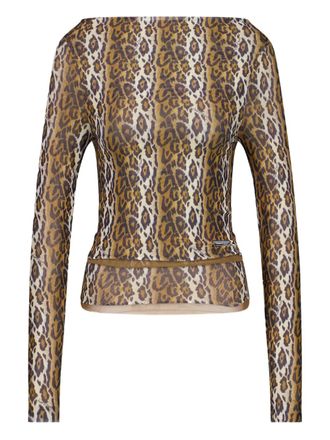 House of Sunny animal-print long-sleeve top - Brown