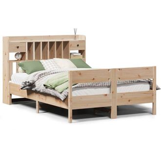 vidaXL Bookcase Bed without Mattress 150x200cm King Size Solid Wood Pine Vidaxl