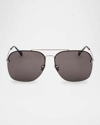 Tom Ford Mens Mackenzie-02 Metal Photochromic Aviator Sunglasses