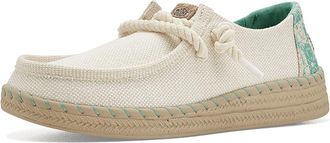 Hey Dude Wendy Espadrille Hibiscus Womens Flat Shoes Egret/Multi : 11 M, Cotton