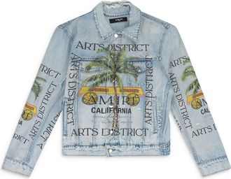 Amiri Light Indigo Rum Label Trucker Jacket