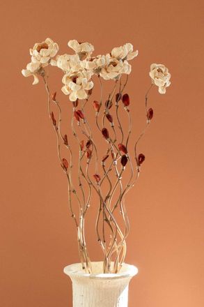 Kalalou Set Of Twelve Dried Flowers On A Bamboo Stem