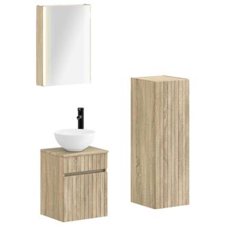 vidaXL Juego De Muebles De Ba&ntilde;o 4 Pcs Roble Sonoma Vidaxl