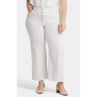 NYDJ Teresa Exposed Button High Waist Ankle Wide Leg Jeans in Beach Cruise Stripe at Nordstrom Rack, Size 14W
