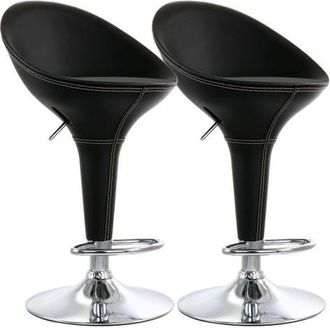 Elama 2 Piece Adjustable Plastic Bar Stool in Black at Nordstrom