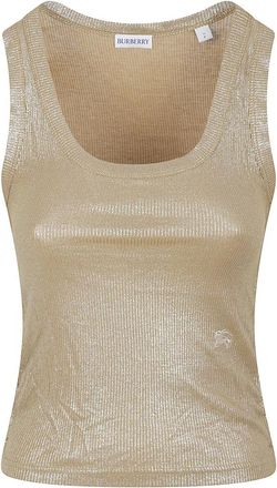 Burberry Festival Viscose Tank Top - Dames - Tops zonder mouwen - Beige - L - Leer - Tops