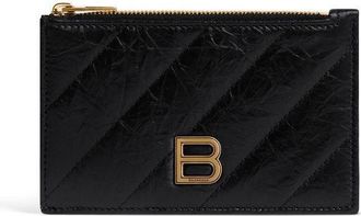 Balenciaga (WMNS) Balenciaga Crush Long Coin And Card Holder Quilted Black 766465210J11000