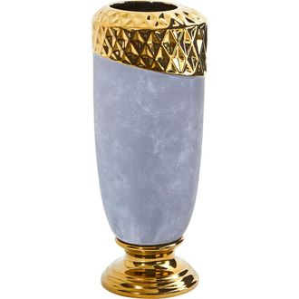 Nearly Natural 11.5-in Regal Stone Vase with Gold Accents in Gray at Nordstrom