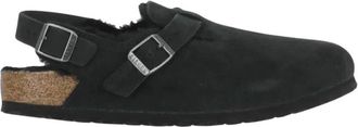 Birkenstock Shearling Klomp met Gesp - Dames - Klompen - Zwart - 40 EU - Su&egrave;de - Schoenen