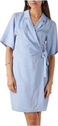 Another Label Lichtblauwe Mini Jurk Milou - Dames - Korte kleedjes - Blauw - XS - Kleedjes