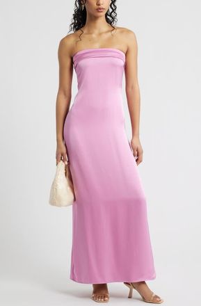 BP. Strapless Satin Gown in Pink Moonlite at Nordstrom, Size X-Small