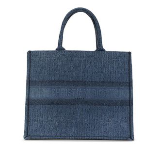 Dior Pre-owned Dior Large Oblique Denim Book Tote 05-MA-1129