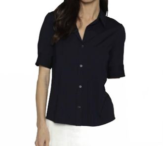 Drew Womens Lotus Button Down Shirt In Navy