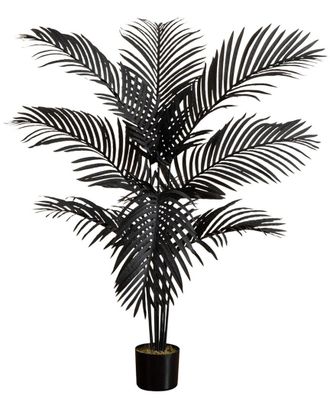 Nearly Natural 4Ft. Artificial Halloween Black Paradise Palm Tree
