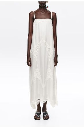 Bimba & Lola Strappy Crochet Midi Dress in Sand at Nordstrom, Size X-Small