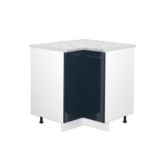 Vicco Armario De Esquina Fame-line, Azul Oscuro Alto Brillo, 80.5 Cm, Et M&aacute;rmol, Vicco