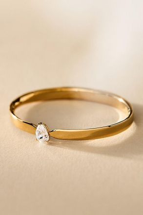 Nadri Farrah Pear Crystal Hinged Bracelet