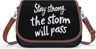 Generic Stay Strong The Storm Wil Pass Small Womens Crossbody Bags Shoulder Handbag with Adjustable Strap for Travel