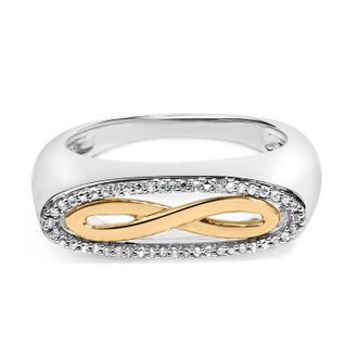 House of Brilliance 14K Yellow Gold Plated Sterling Silver Diamond Accent Infinity Ring