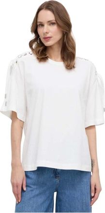 Pinko T-shirt - Dames - T-shirts - Wit - XS - Katoen - Tops