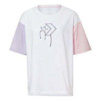 Converse (WMNS) Converse Logo Printed T-Shirt Asia Sizing White Pink 10020854-A01