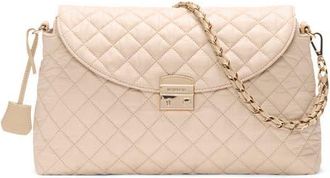 MZ Wallace Crosby Lock Quilted Nylon Shoulder Bag in Buff at Nordstrom