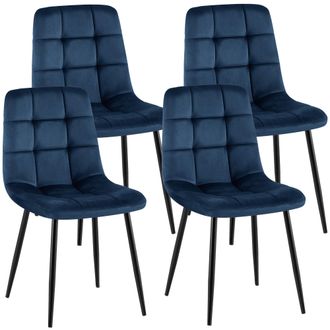 Clp Clp - Lote De 4 Sillas De Comedor Antibes Azul Oscuro