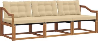 vidaXL Conjunto De Sof&aacute;s De Exterior 3 Uds. Natural Y Beige Vidaxl