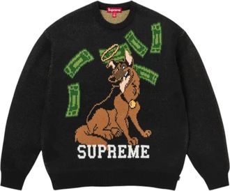 SUPREME All Dogs Go To Heaven Sweater Black FW25SK55-BLACK
