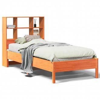 Berkfield Home Bookcase Bed without Mattress Wax Brown 100x200 cm Solid Wood Pine