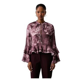 Guess Blusa con volant Nicole - - Blouses & Shirts - Donna - Rosa - XL