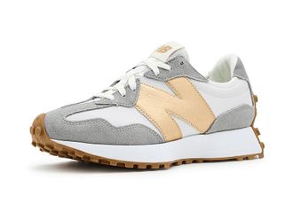 New Balance Classics 327 Womens Shoes Grey Matter/Gold Metallic : 10.5 B - Medium, Synthetic/Suede