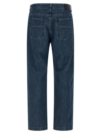 Fendi FF-Print Cotton Denim Jeans - Blue