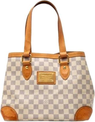 Louis Vuitton Pre-owned Hampstead PM - Dames - Vintage Handtas - Beige - ONE Size - Leer - Vintage