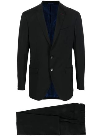 Etro single-breasted wool suit - men - Polyester/Acetate/Viscose/Wool Felt - 48 - Black