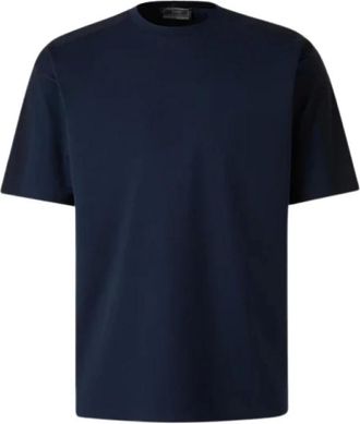 Herno T-Shirts, male, Blue, Size: L Superfine Cotton Stretch Scuba T-Shirt