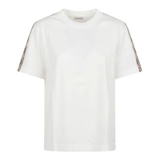 Burberry T-Shirts, female, White, Size: XL Cotton Logo T-Shirt