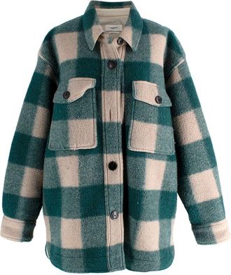 Isabel Marant Green Harveli Short Checked Jacket Size S