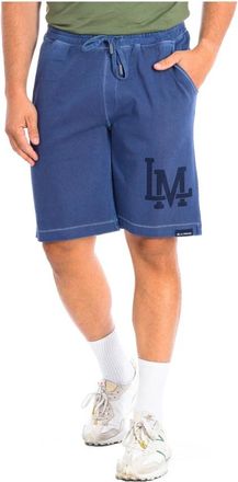 La Martina Katoenen Sportshorts - Heren - Korte Broeken - Blauw - S - Katoen - Korte Broeken