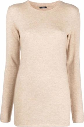 Joseph Cosy Sweater - Dames - Ronde hals truien - Beige - S - Wol - Truien & Vesten