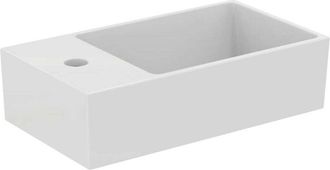 Ideal Lavabo Extra 450x250x150mm, Balda Izquierda Blanca Con 1 Orificio Para Grifer&iacute;a Plus, Con Rebosadero Standard