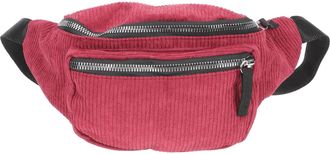 Supvox Fashion Corduroy Chest Crossbody Bag with Chain Strap, Portable Small Waist Bag for Adults, Lightweight Unisex Shoulder Pouch in Red for Outdoor Sport