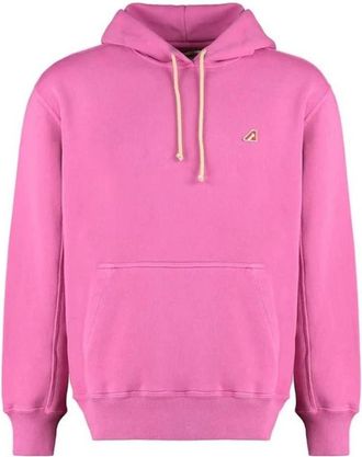Autry Katoenen Hoodie met Trekkoord en Kangoeroezak - Heren - Hoodies - Roze - S - Katoen - Hoodies & sweatvesten