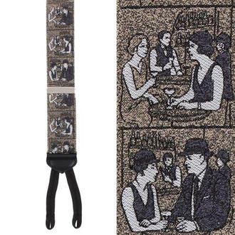 Trafalgar Store The Nightcap Novelty Silk Formal End Suspenders in Taupe at Nordstrom
