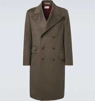 Brunello Cucinelli Double-breasted virgin wool overcoat