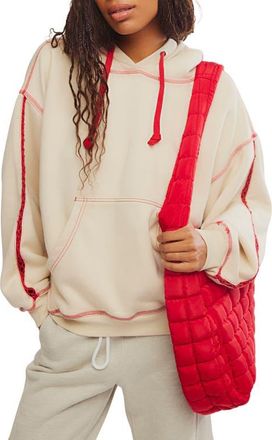 Free People Final Call Cotton Blend Hoodie in Ballet Slipper Flora at Nordstrom, Size Medium