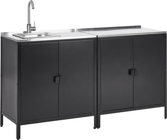 Beliani Cocina de jard&iacute;n de metal negro