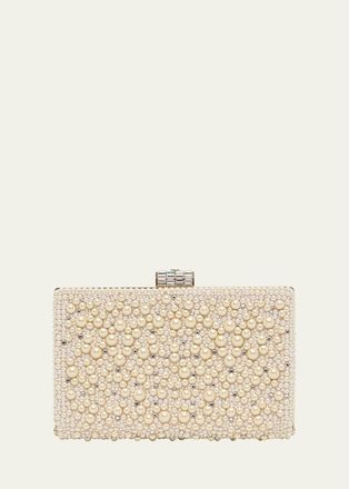 Valentino Garavani Pearly Crystal-Embellished Clutch Bag